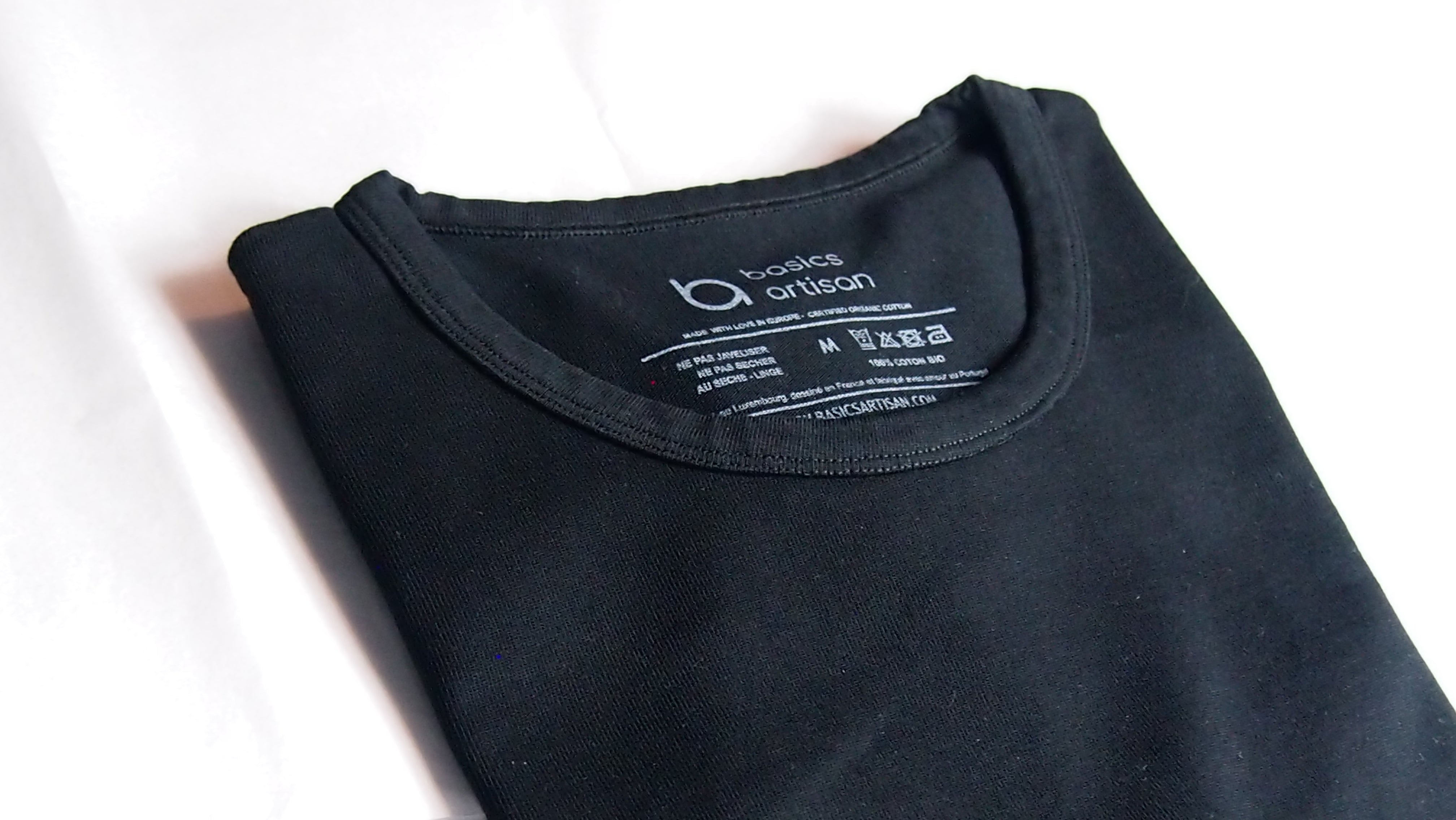340gr - t-shirt premium 100% coton bio - Noir