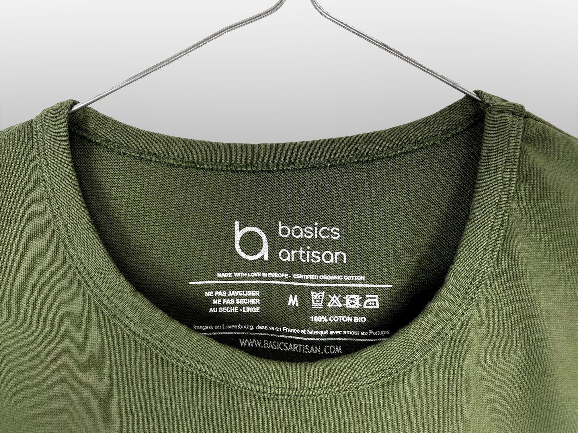 340gr - t-shirt premium 100% coton bio - Kaki